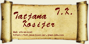 Tatjana Kosijer vizit kartica